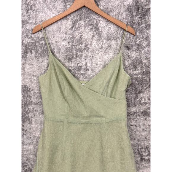 New Superdown Dress Small Womens Revolve Green Chiffon Textured Embossed Mini - Picture 2 of 8
